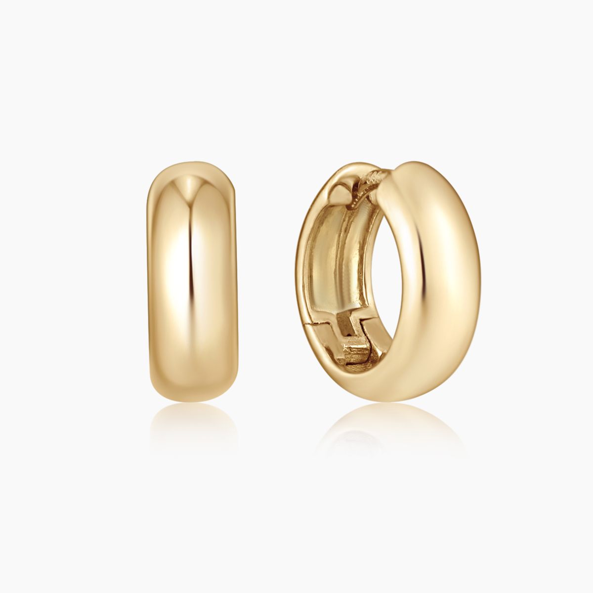 Mini-Ohrring mit Kuppelform aus 14-karätigem Gelbgold