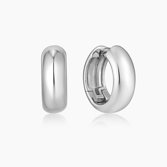 Mini-Ohrringe aus massivem 14-karätigem Weißgold mit Kuppelform