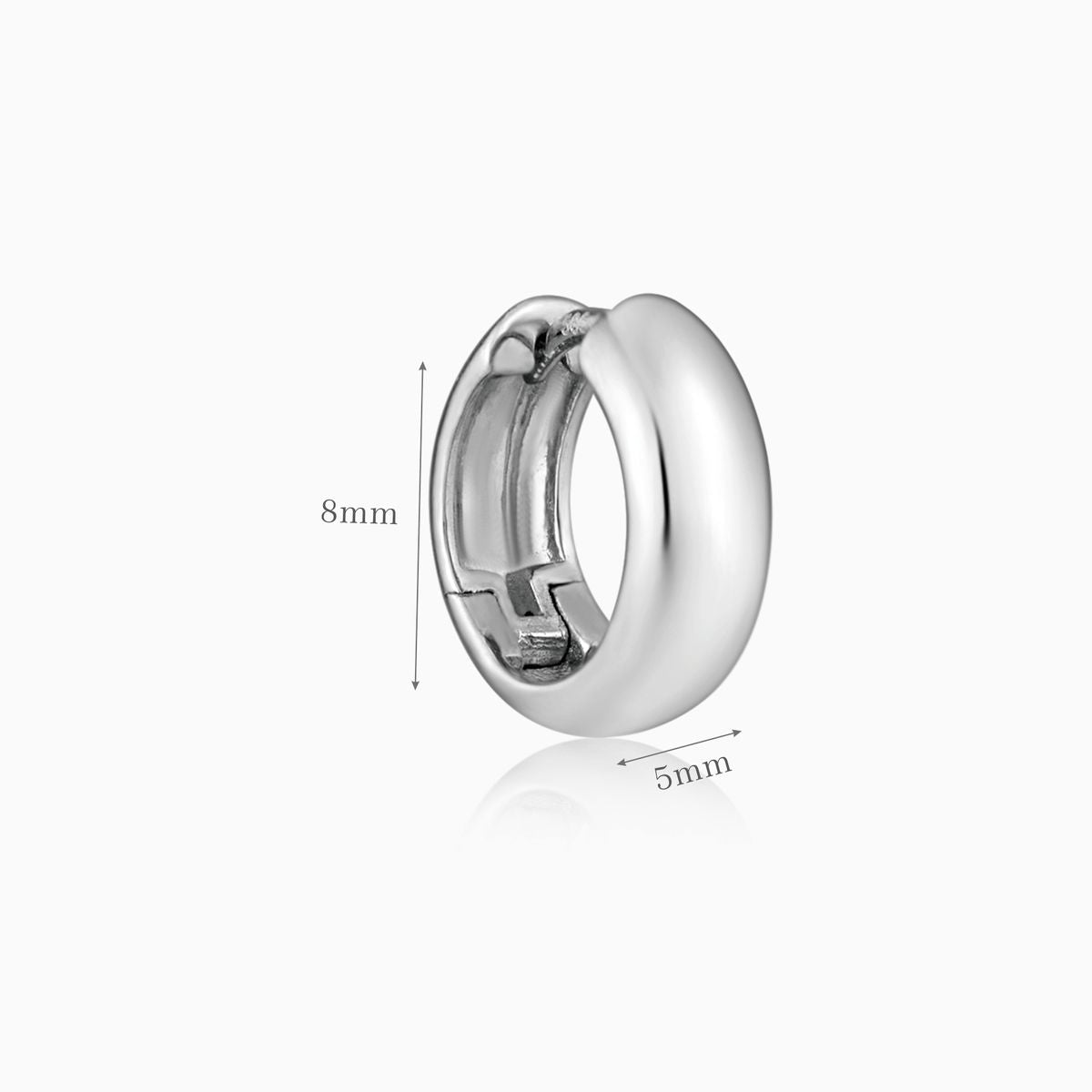 Mini-Ohrringe aus massivem 14-karätigem Weißgold mit Kuppelform