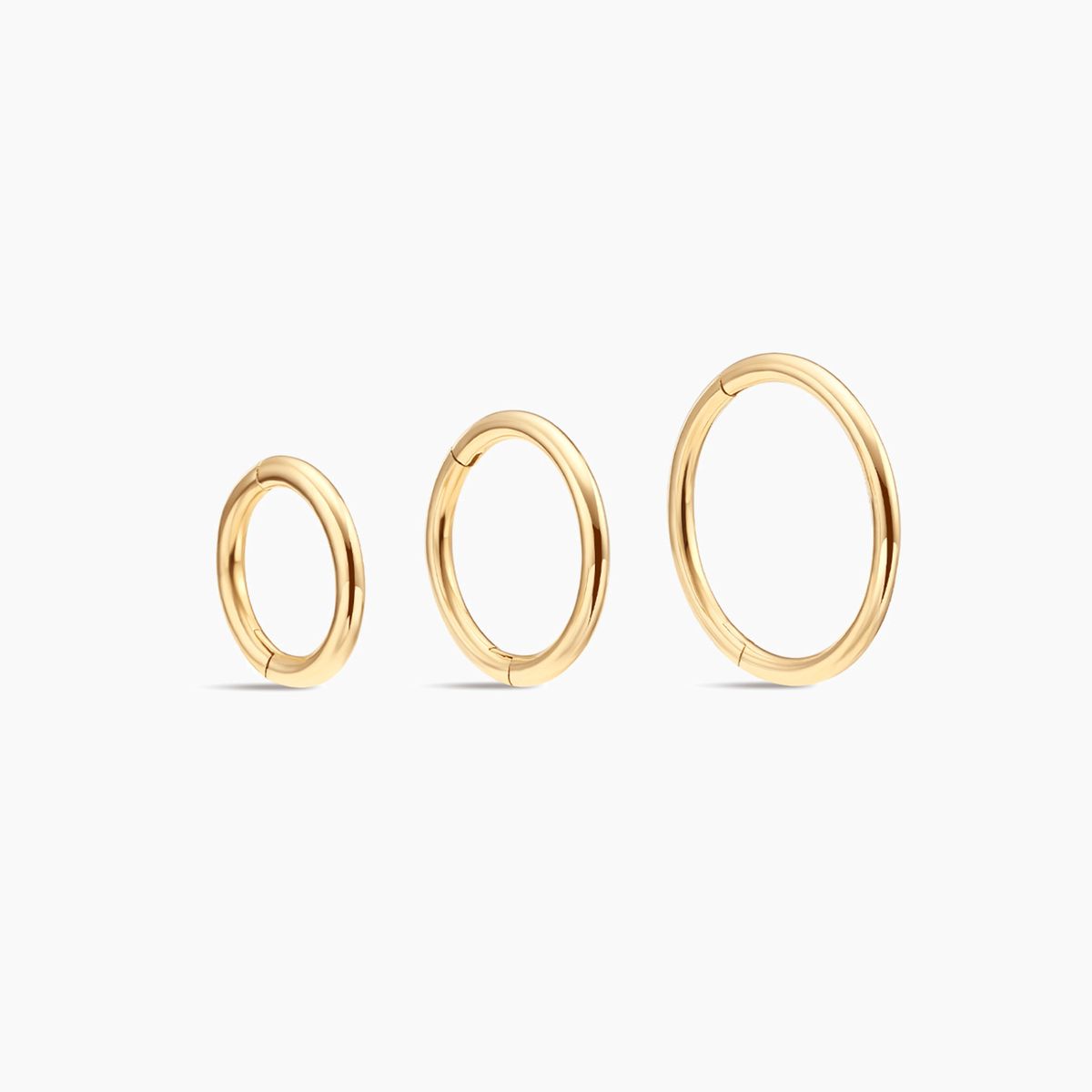 14K Yellow Gold Seamless Hoop · Clicker Design