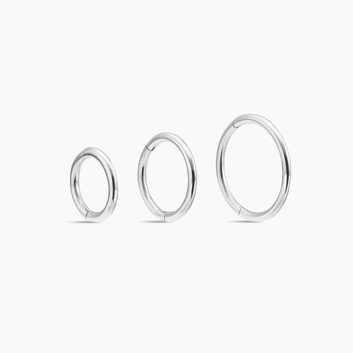 14K White Gold Seamless Hoop · Clicker Design