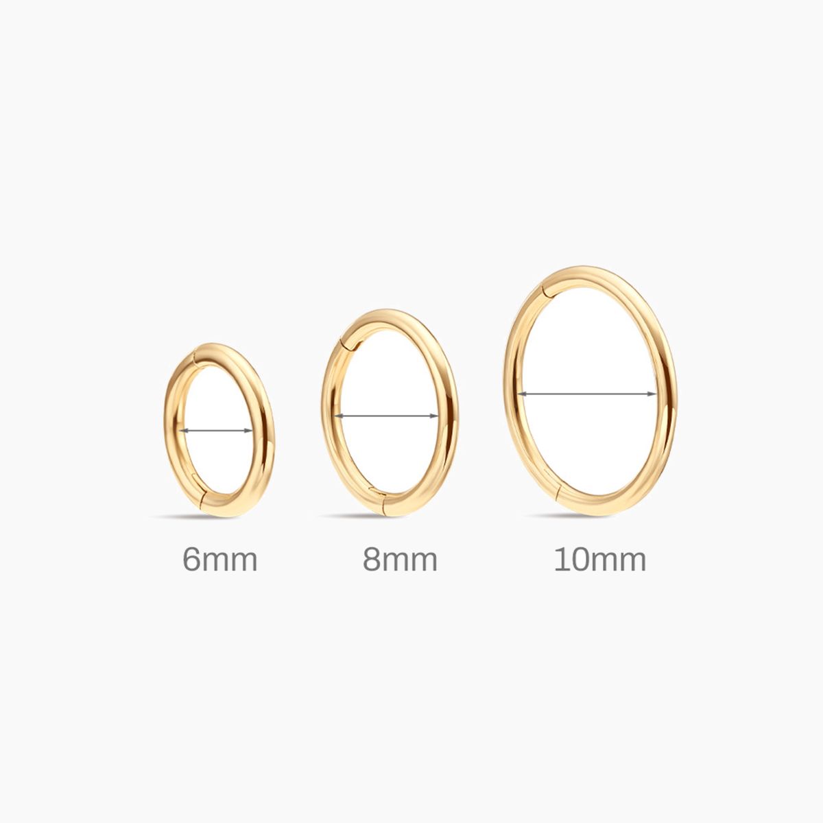 14K Yellow Gold Seamless Hoop · Clicker Design