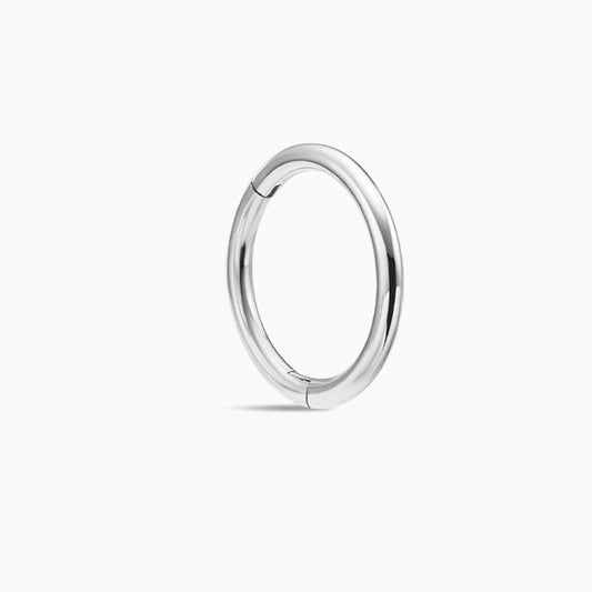 14K White Gold Seamless Hoop · Clicker Design